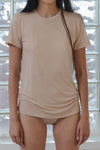 BASERANGE Classic Bamboo Fiber and Cotton Slim Fit T-shirt Series Collection Round Neck Bottoming Shirt France BAS-TOCT-BL-000-HAPTIC